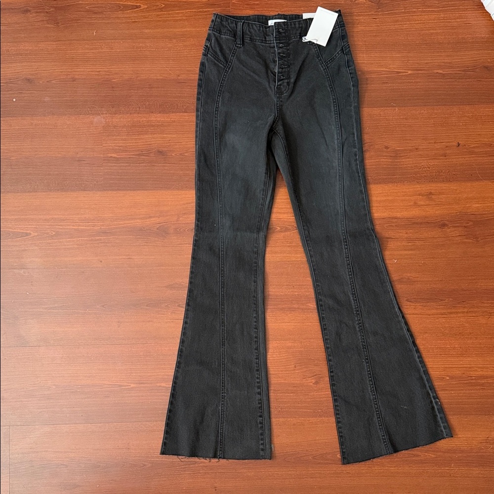 Cello Black High-Rise Flare Jeans